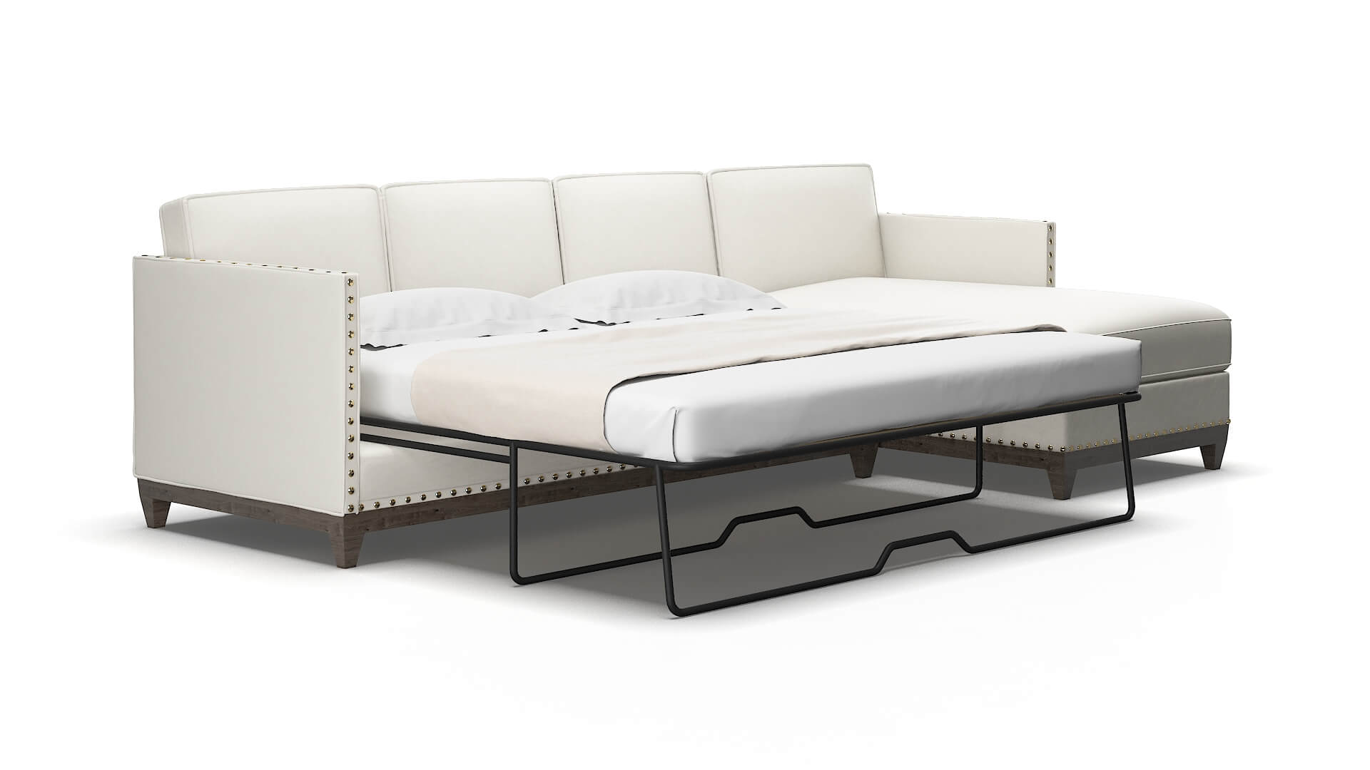 Florence Keylargo Oatmeal Panel Sleeper Espresso legs 2