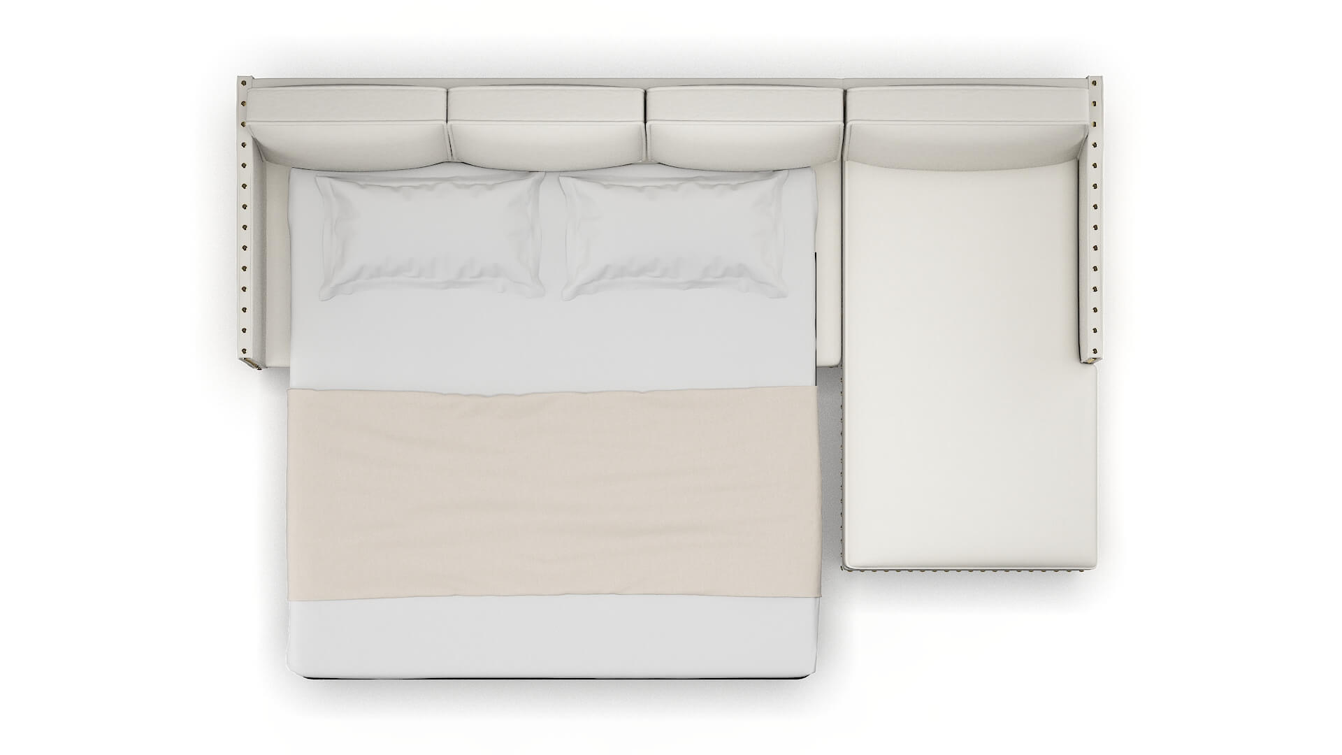 Florence Keylargo Oatmeal Panel Sleeper Espresso legs 3