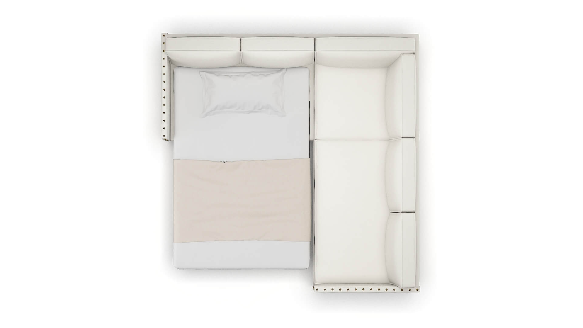 Florence Keylargo Oatmeal Sectional Sleeper Espresso legs 3