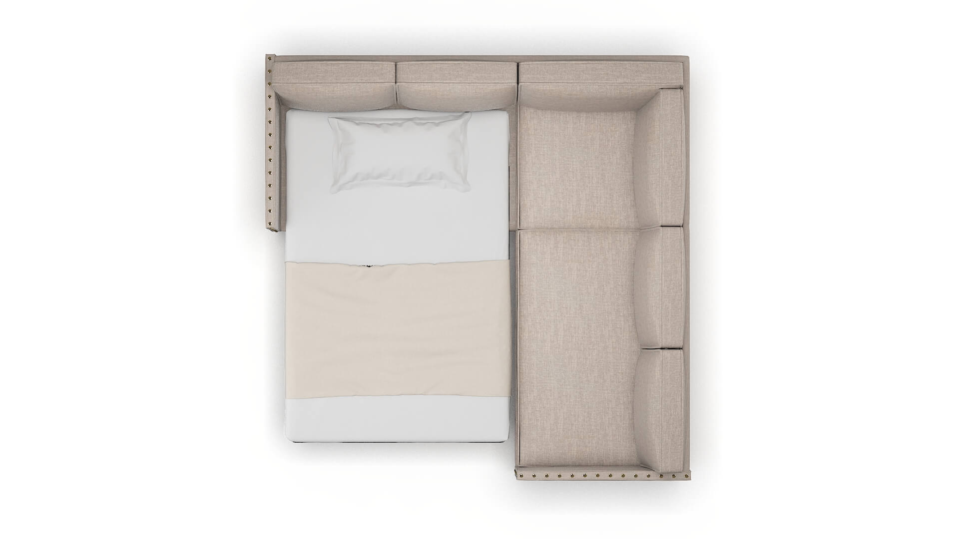 Florence Keylargo Pumice Sectional Sleeper Espresso legs 3