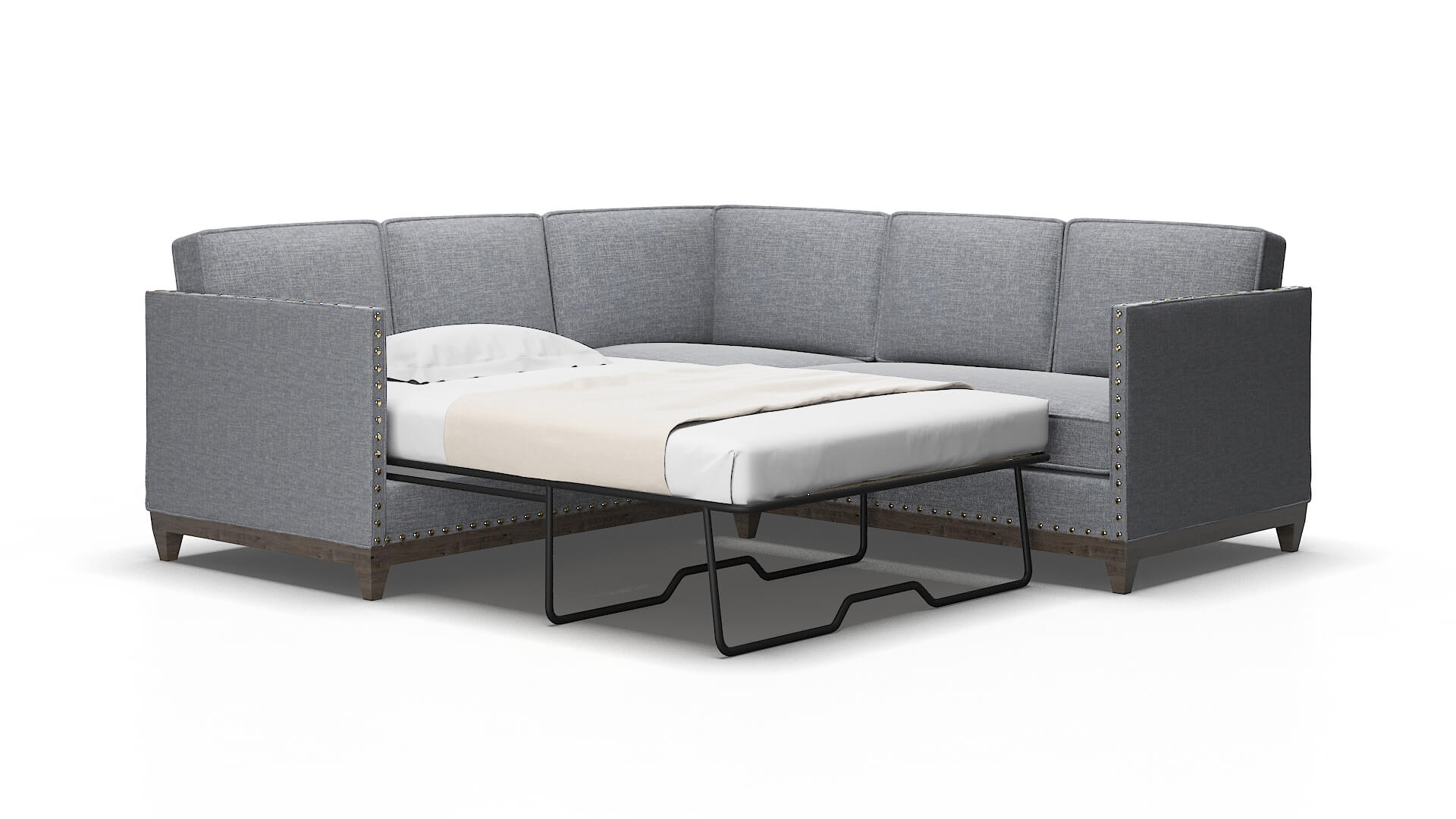 Florence Lana Ash Sectional Sleeper Espresso legs 2