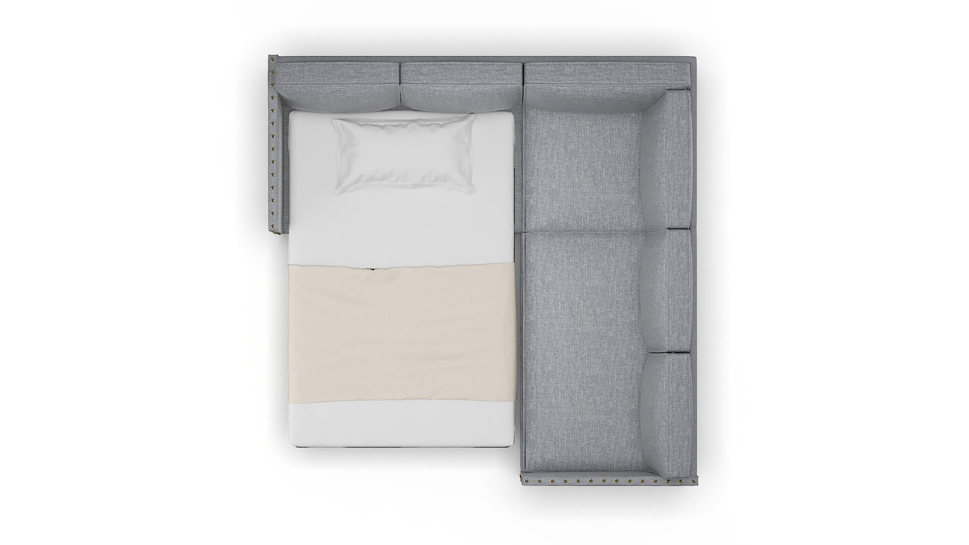 Florence Lana Ash Sectional Sleeper Espresso legs 3