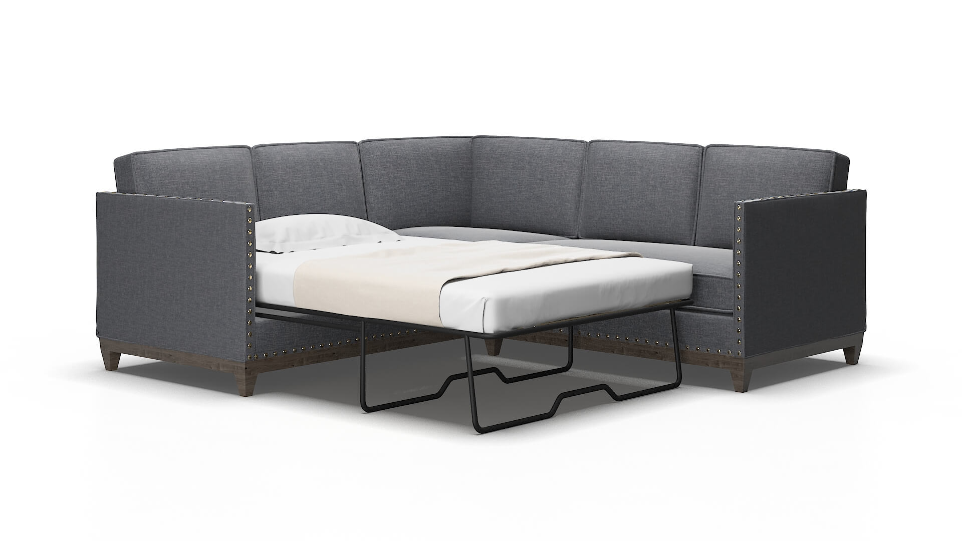 Florence Lana Onyx Sectional Sleeper Espresso legs 2