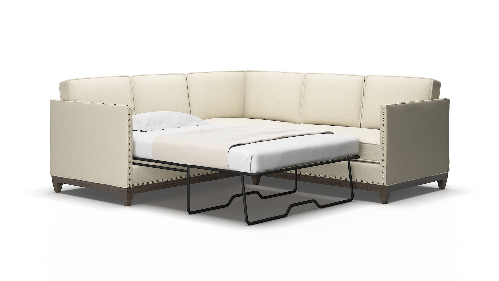 Florence Lana sand Sectional sleeper Espresso Legs  2