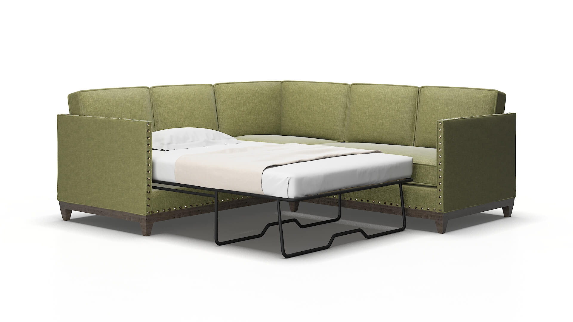 Florence Leslie lawn Sectional sleeper Espresso Legs  2
