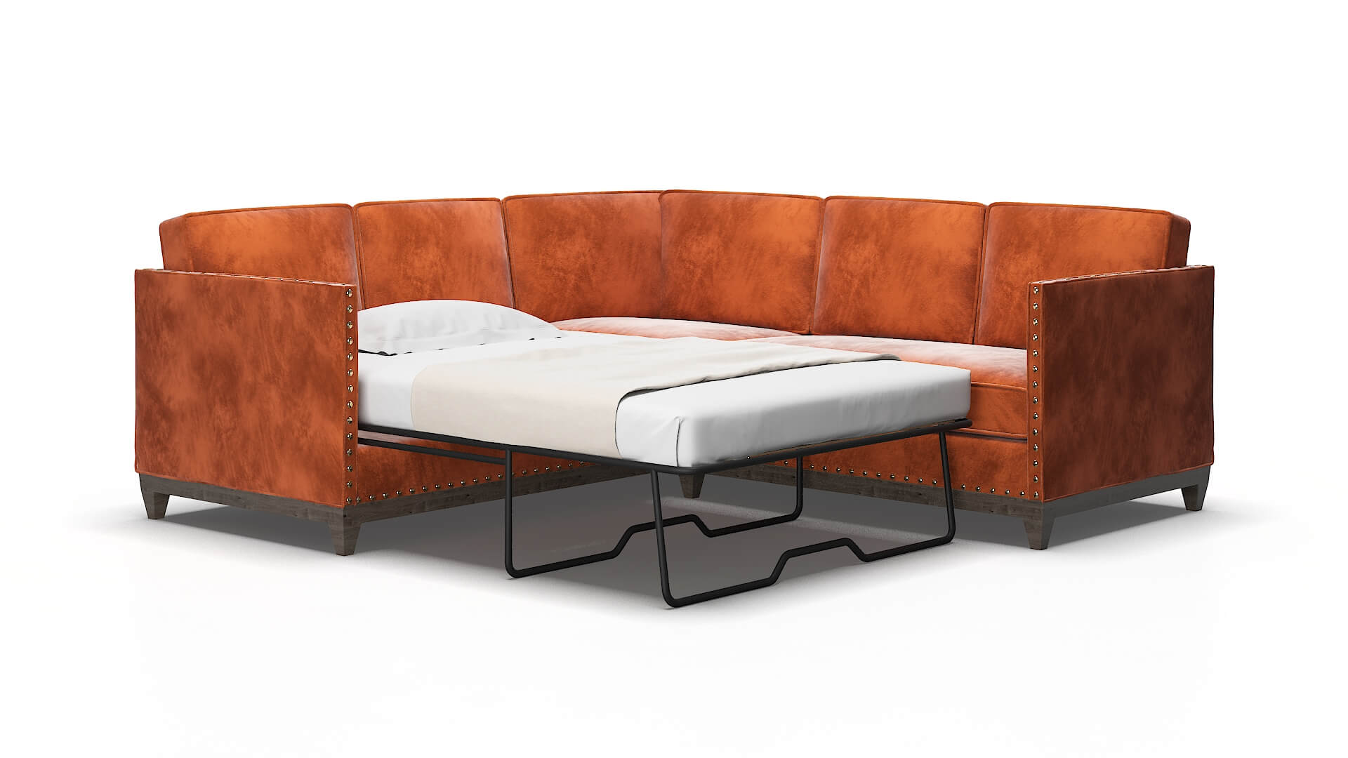 Florence Loft copper Sectional sleeper Espresso Legs  2