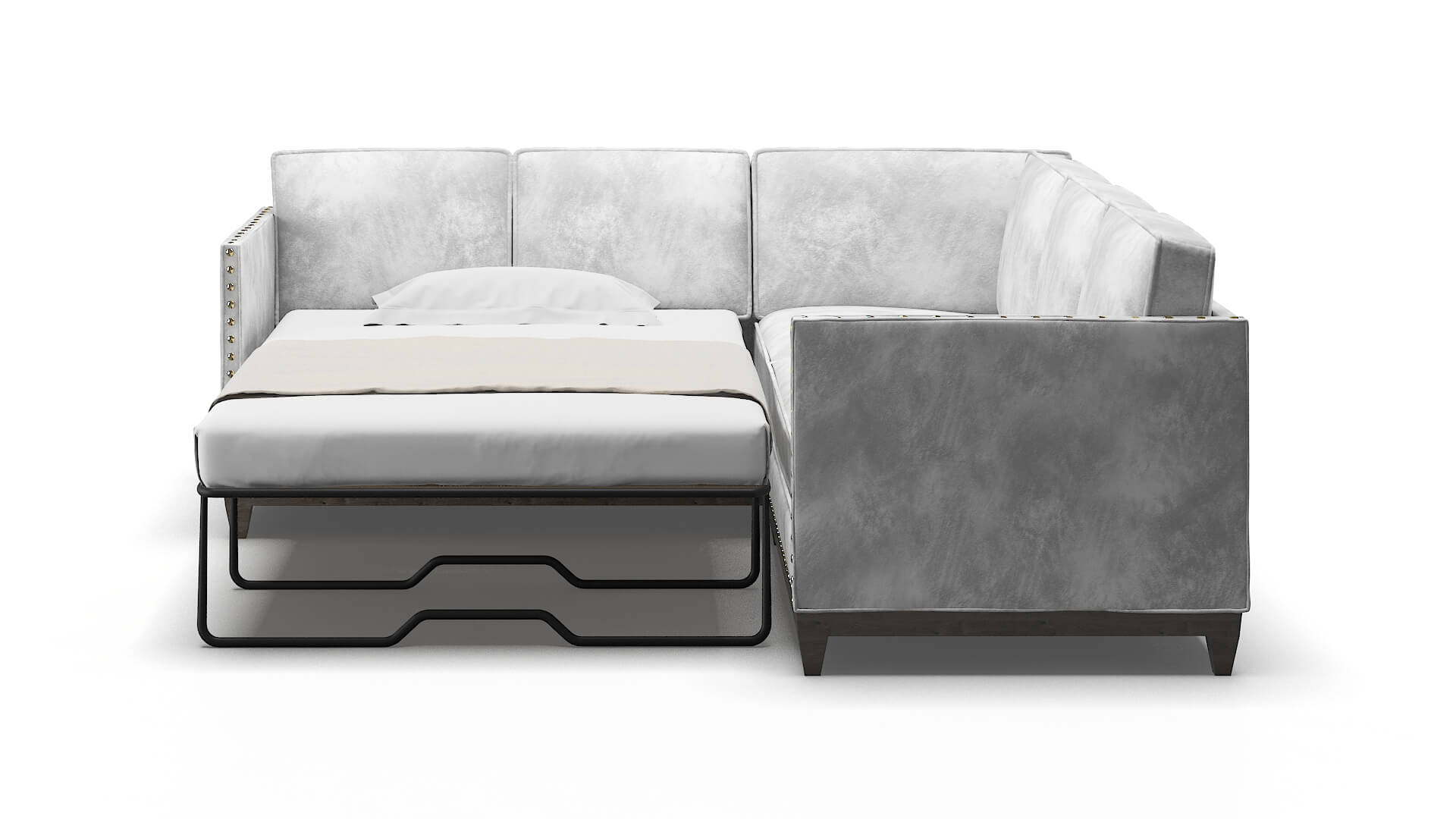 Florence Loft Snowfall Sectional Sleeper Espresso legs 1