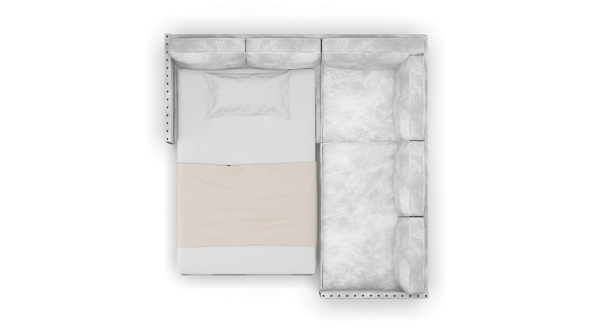 Florence Loft Snowfall Sectional Sleeper Espresso legs 3