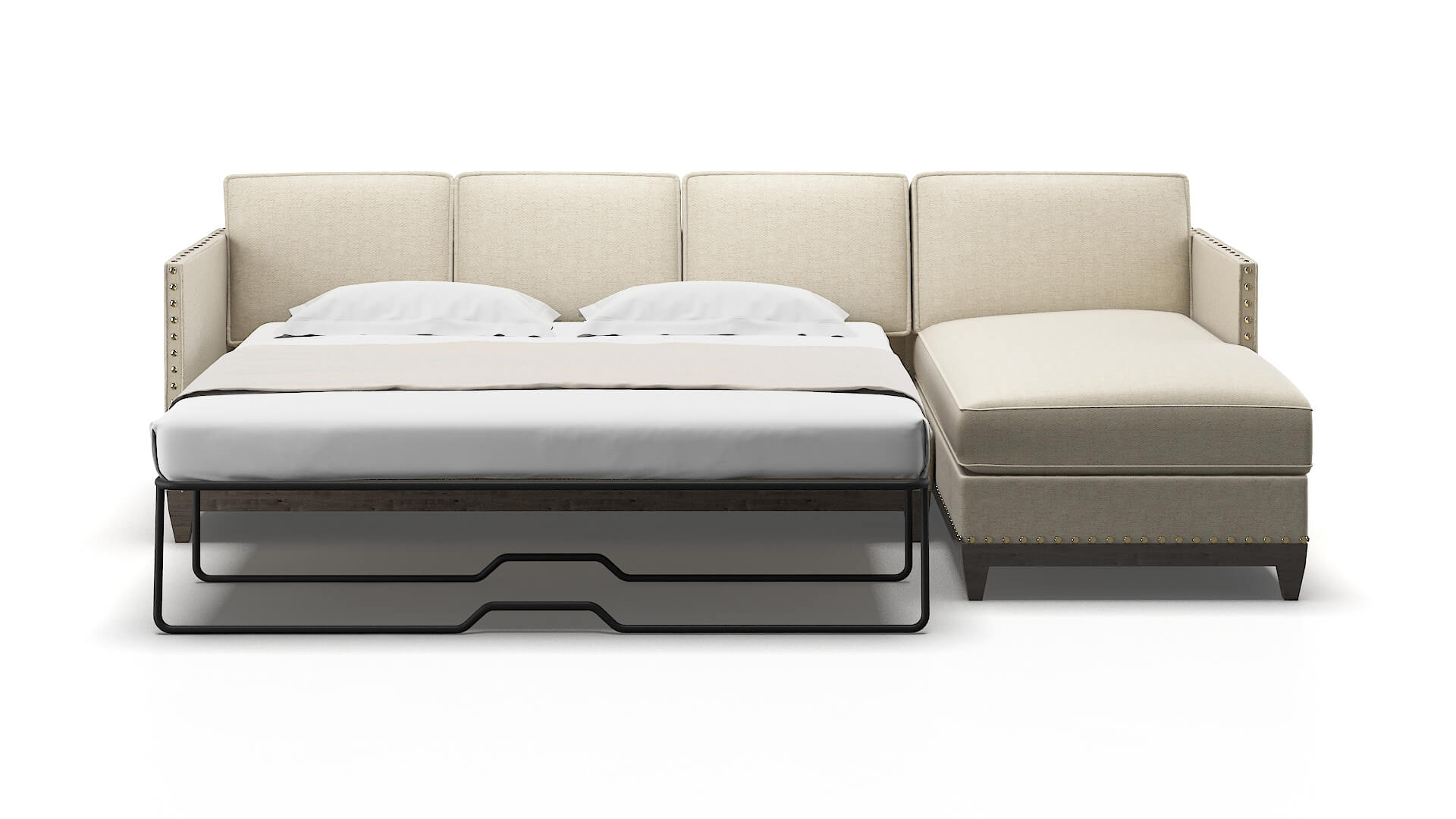 Florence Malibu Sand Panel Sleeper Espresso legs 1