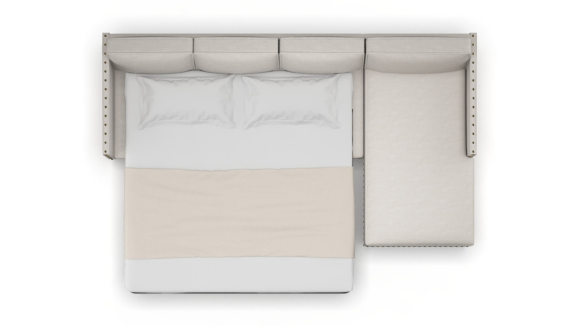 Florence Noble Grey Panel Sleeper Espresso legs 3