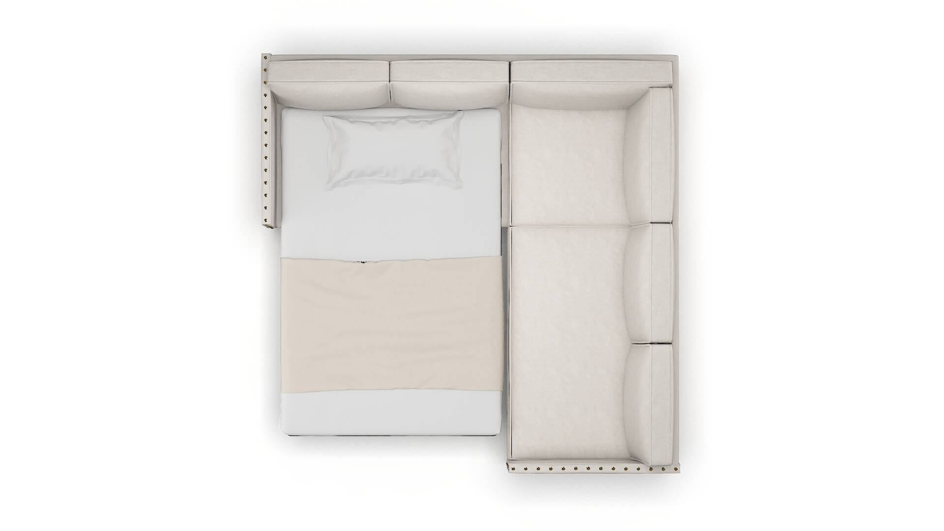 Florence Noble Grey Sectional Sleeper Espresso legs 3