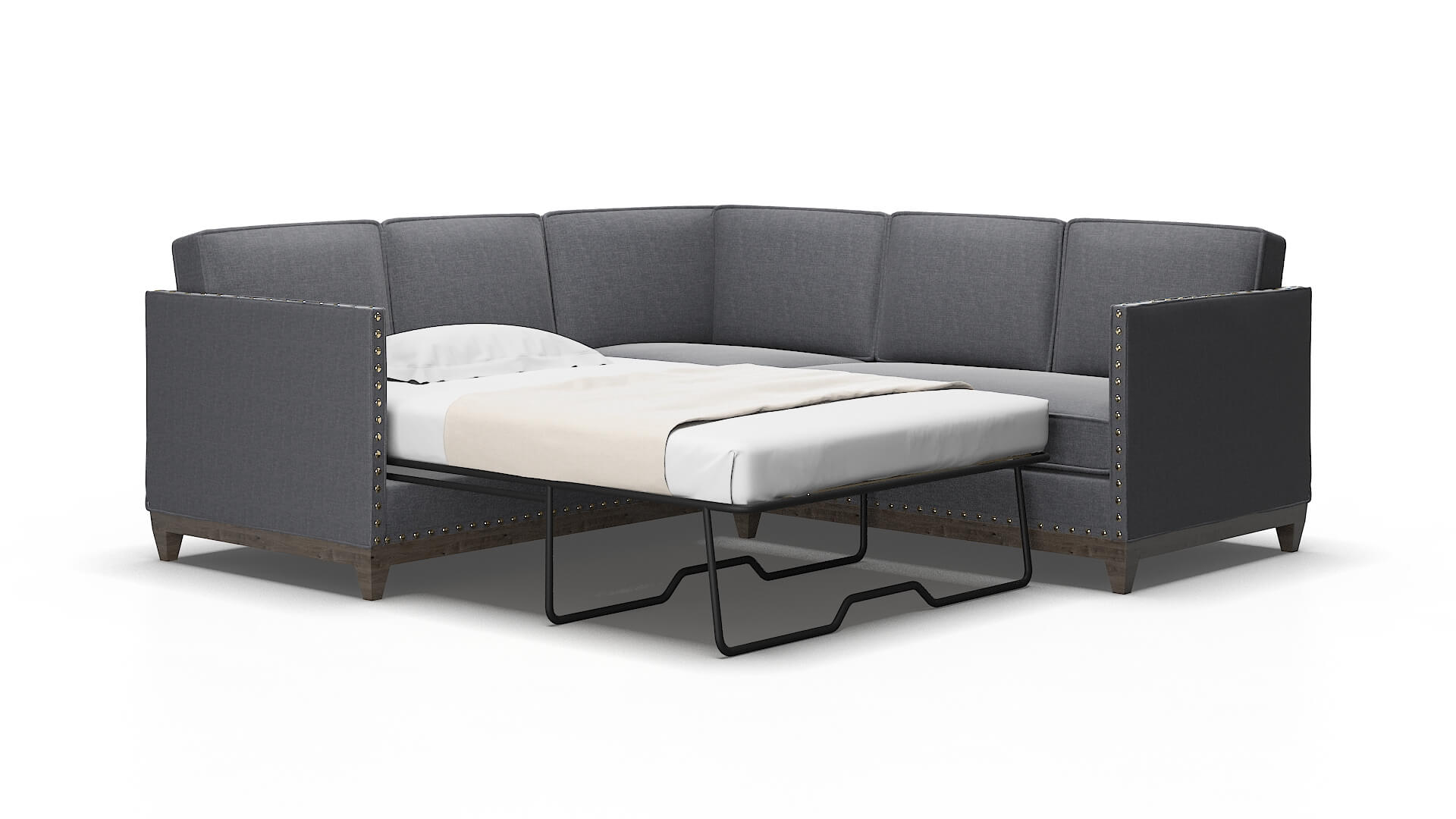 Florence Notion Graphite Sectional Sleeper Espresso legs 2