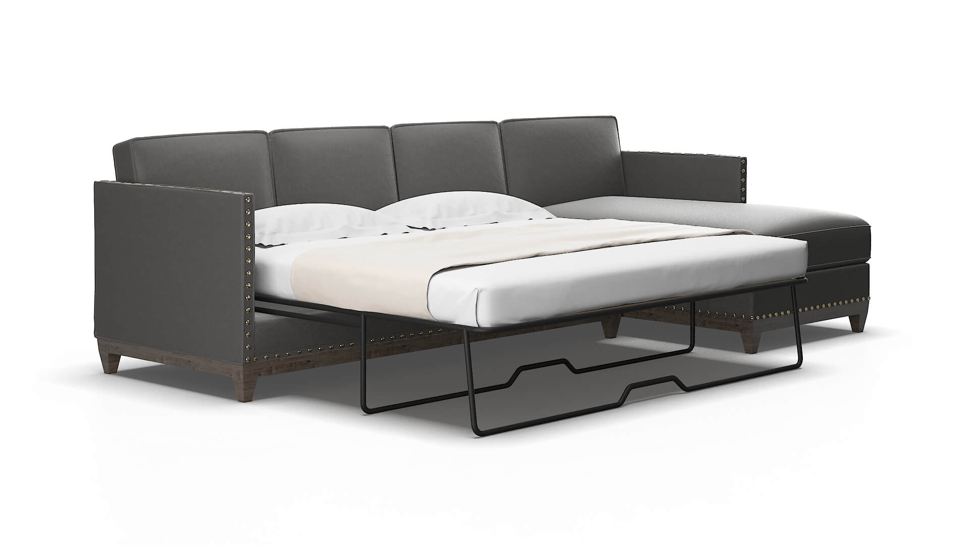 Florence Oakley charcoal Panel sleeper Espresso Legs  2