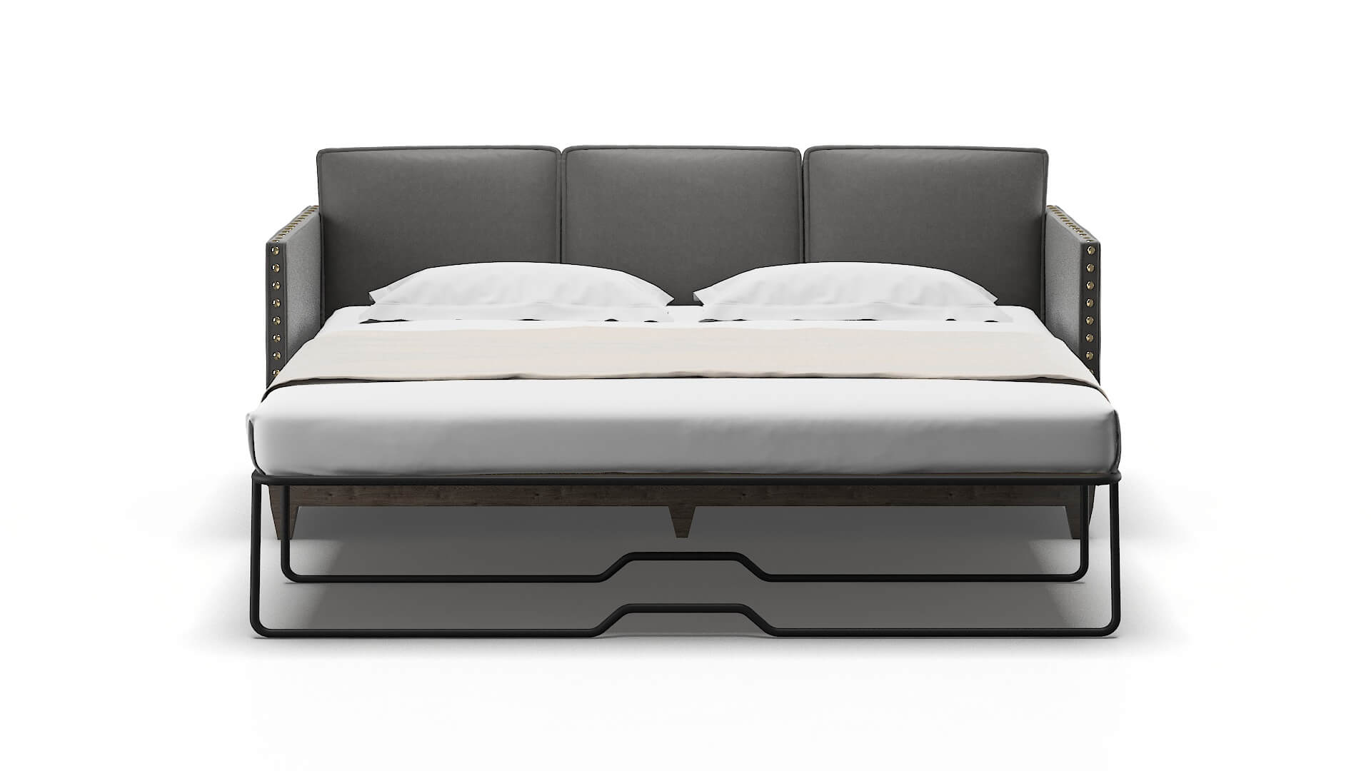 Florence Oakley Charcoal Sofa Sleeper Espresso legs 1