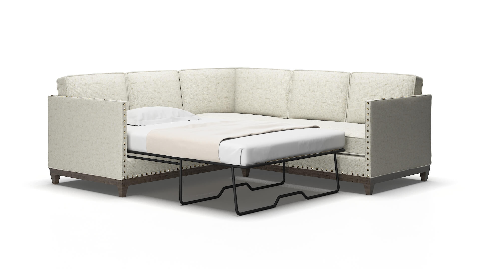 Florence Oceanside birch Sectional sleeper Espresso Legs  2