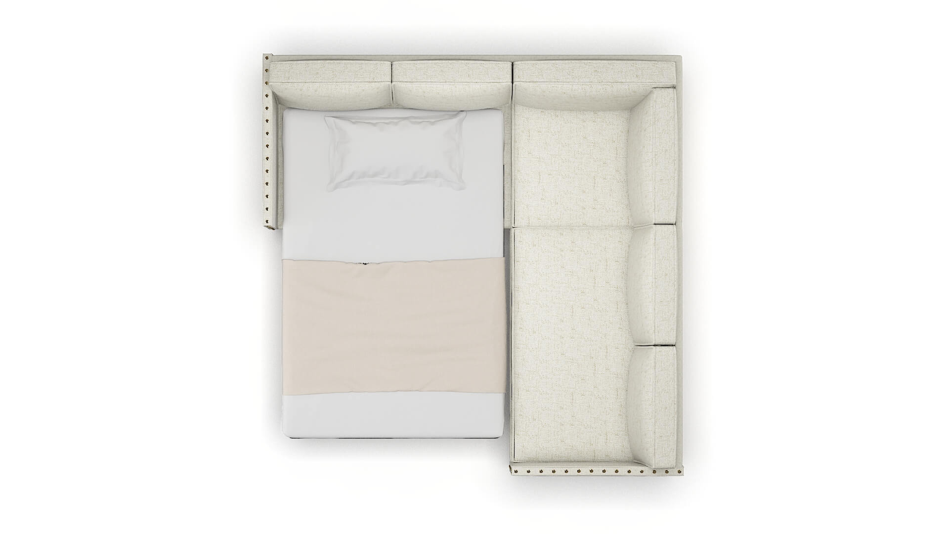 Florence Oceanside Birch Sectional Sleeper Espresso legs 3