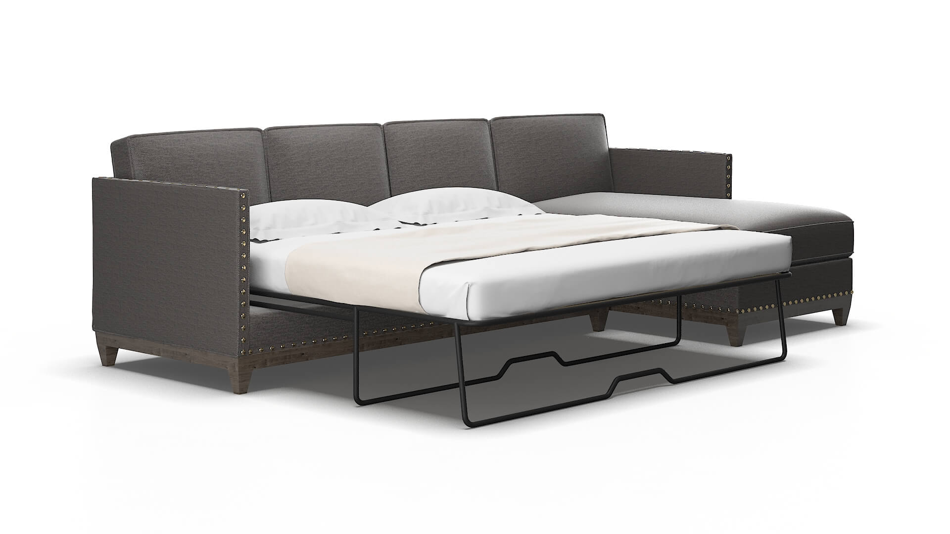 Florence Oscar charcoal Panel sleeper Espresso Legs  2