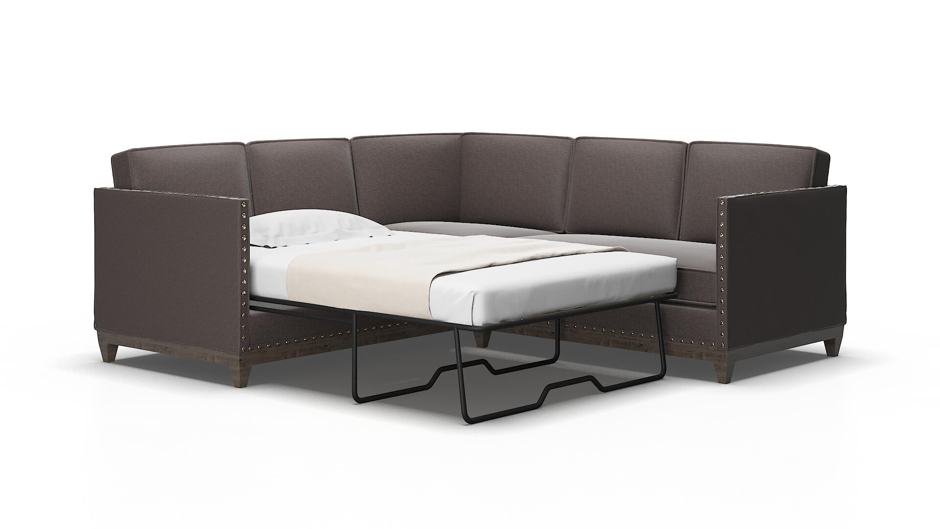 Florence Oscar chocolate Sectional sleeper Espresso Legs  2