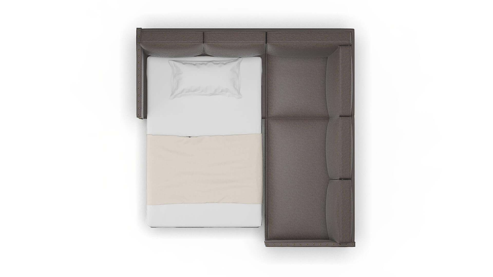 Florence Oscar Chocolate Sectional Sleeper Espresso legs 3