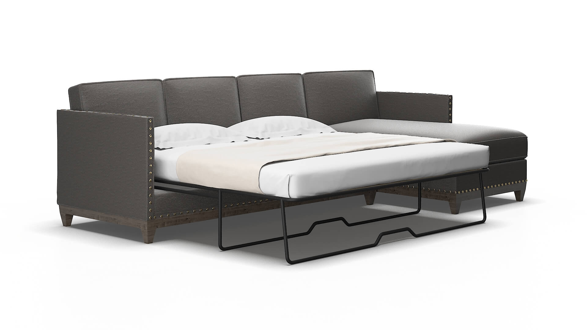 Florence Oscar grey Panel sleeper Espresso Legs  2