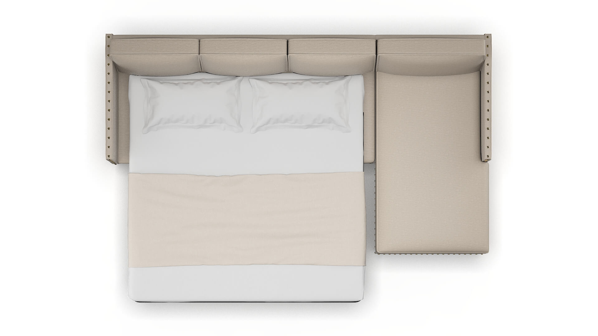 Florence Oscar Linen Panel Sleeper Espresso legs 3