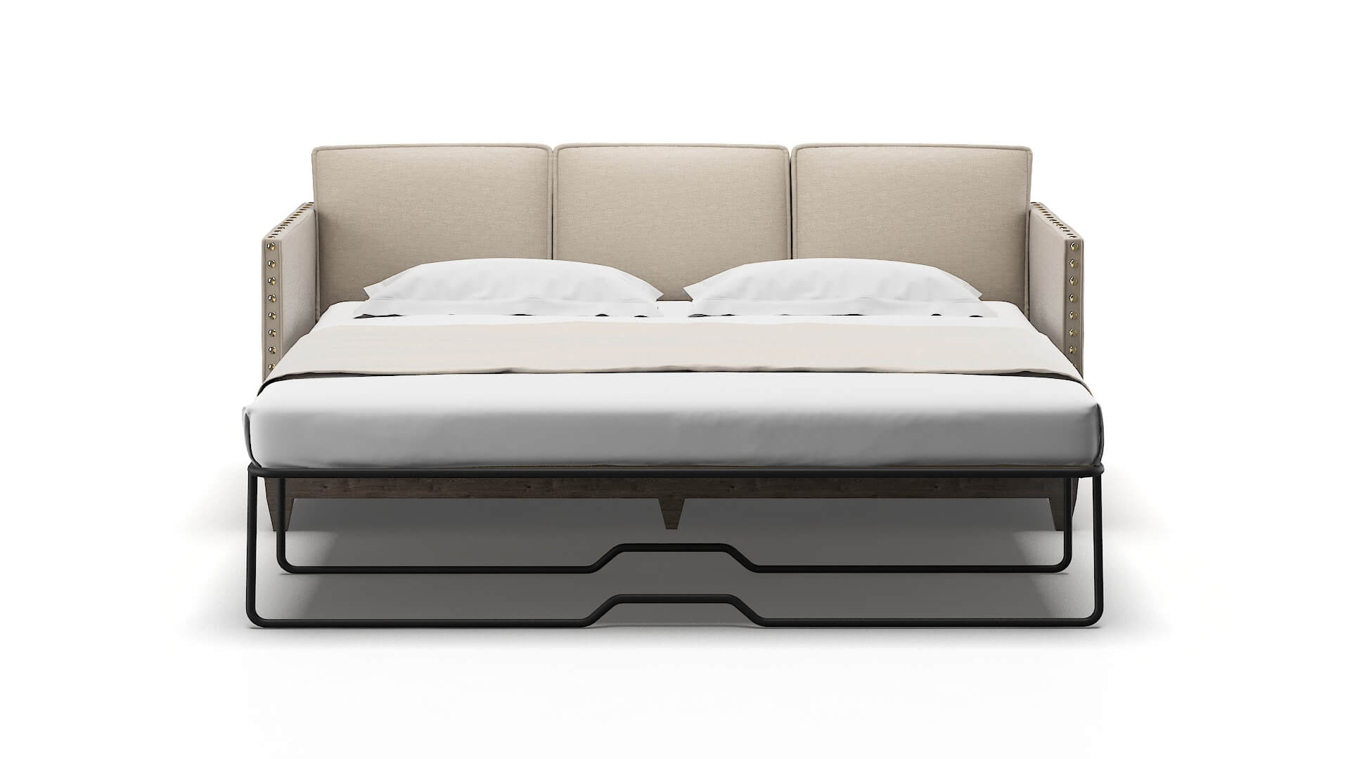 Florence Oscar Linen Sofa Sleeper Espresso legs 1