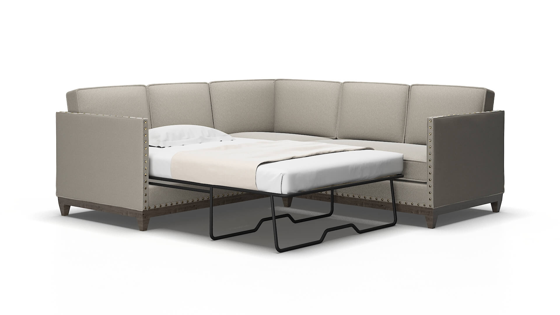 Florence Oscar silver Sectional sleeper Espresso Legs  2