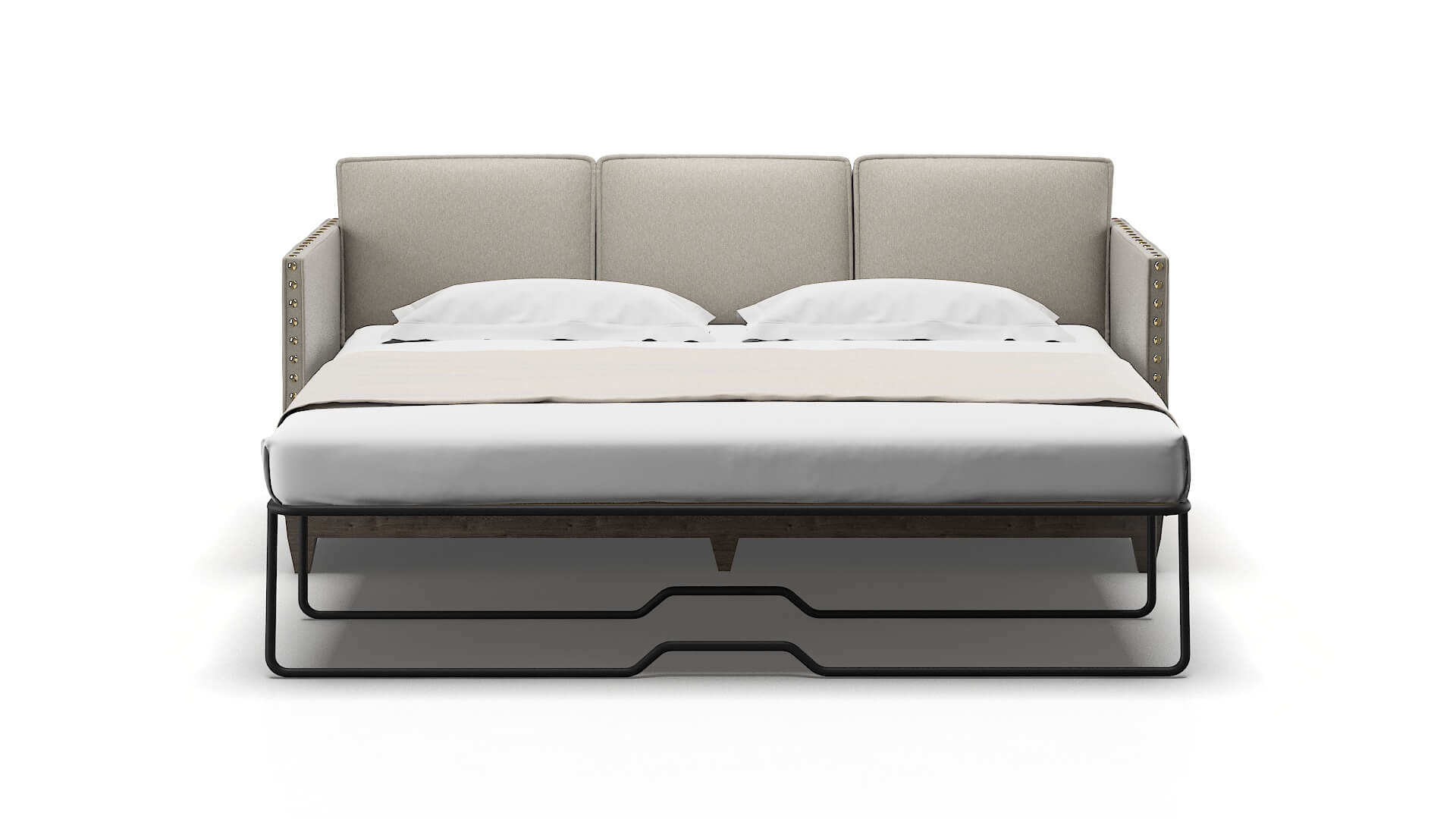 Florence Oscar Silver Sofa Sleeper Espresso legs 1