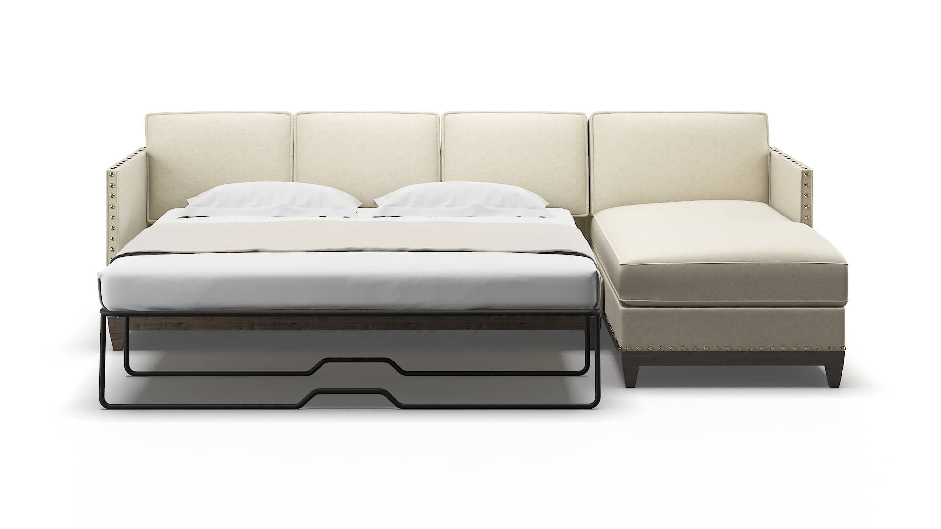 Florence Phoenix Ivory Panel Sleeper Espresso legs 1