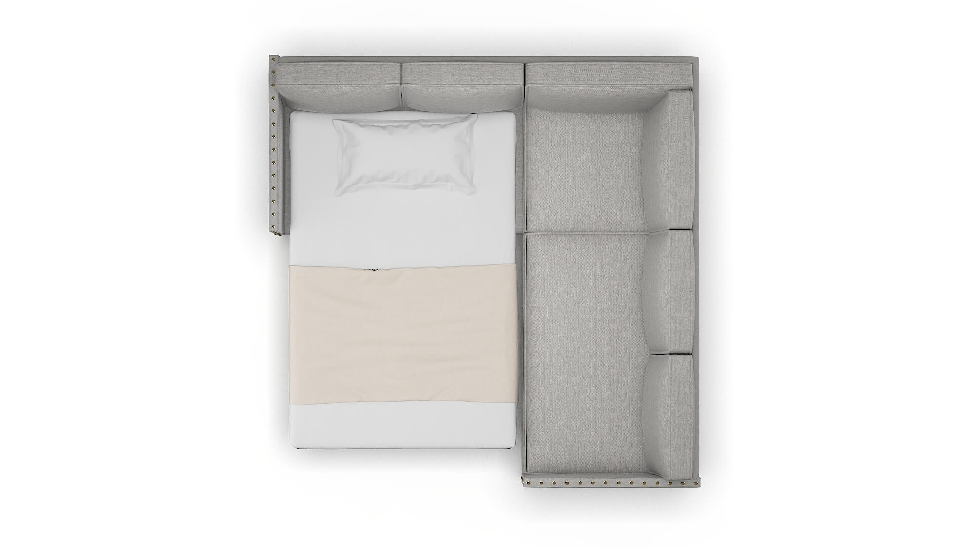 Florence Phoenix Smoke Sectional Sleeper Espresso legs 3