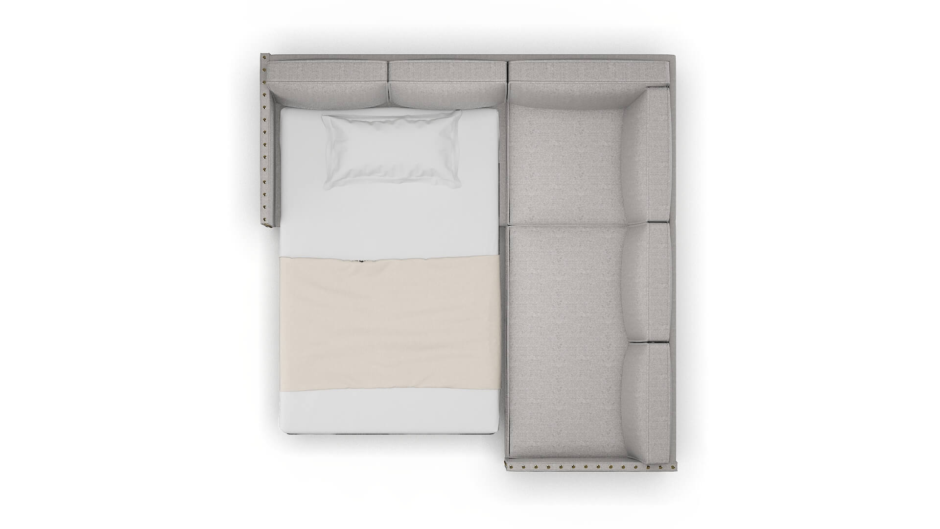 Florence Prime Ash Sectional Sleeper Espresso legs 3