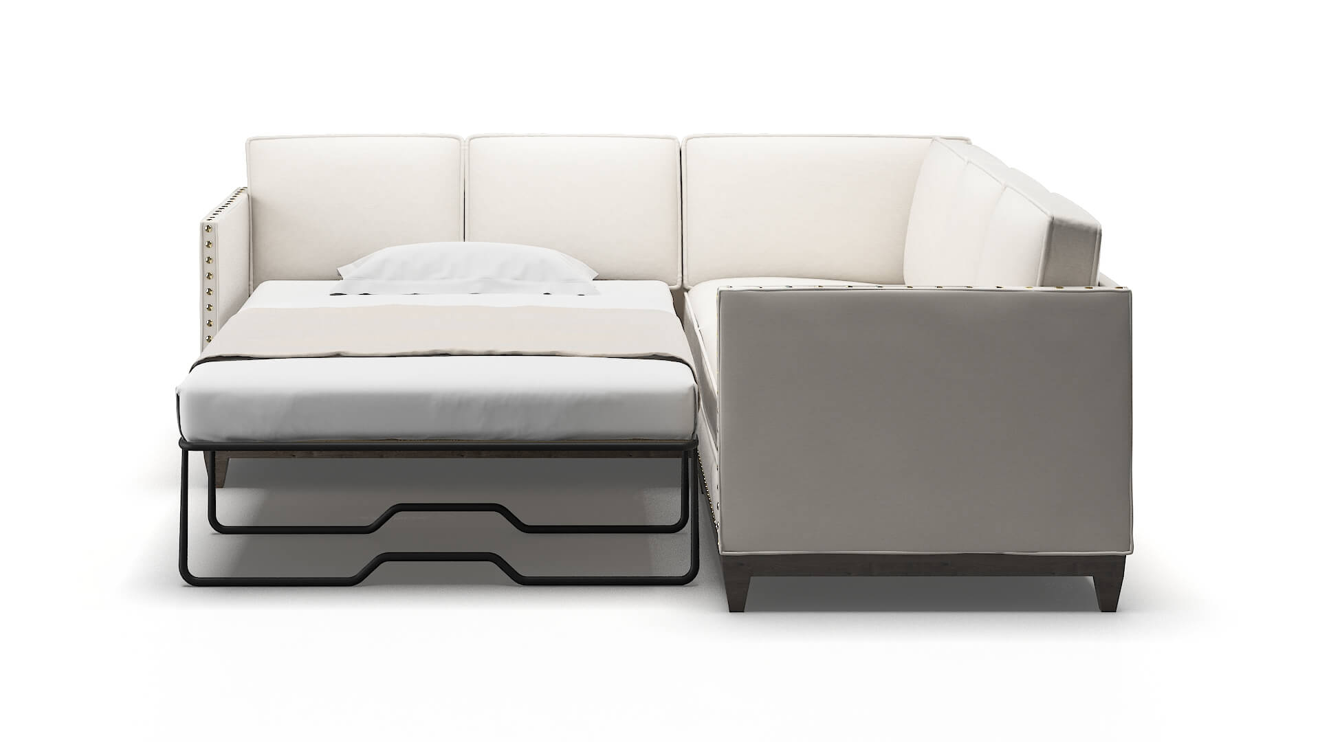 Florence Redondo Pearl Sectional Sleeper Espresso legs 1