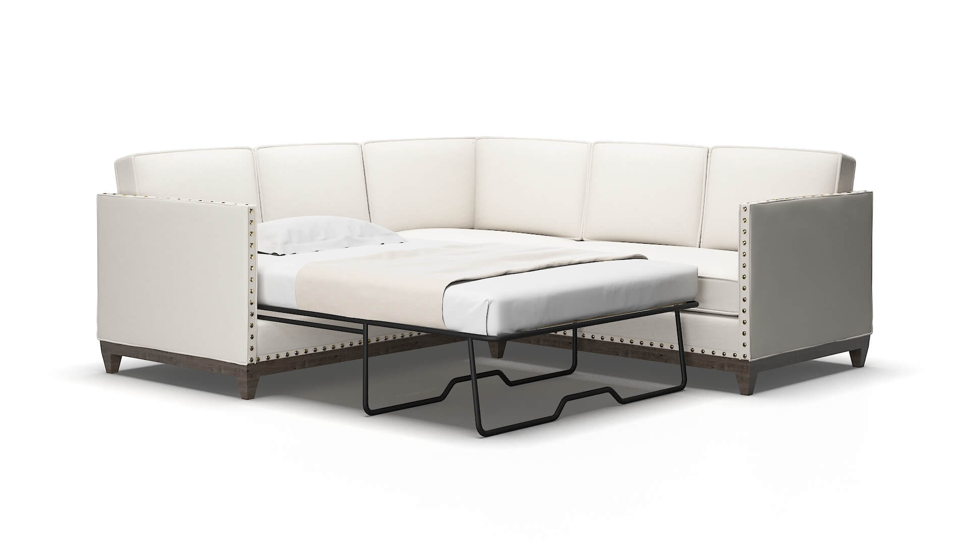 Florence Redondo Pearl Sectional Sleeper Espresso legs 2
