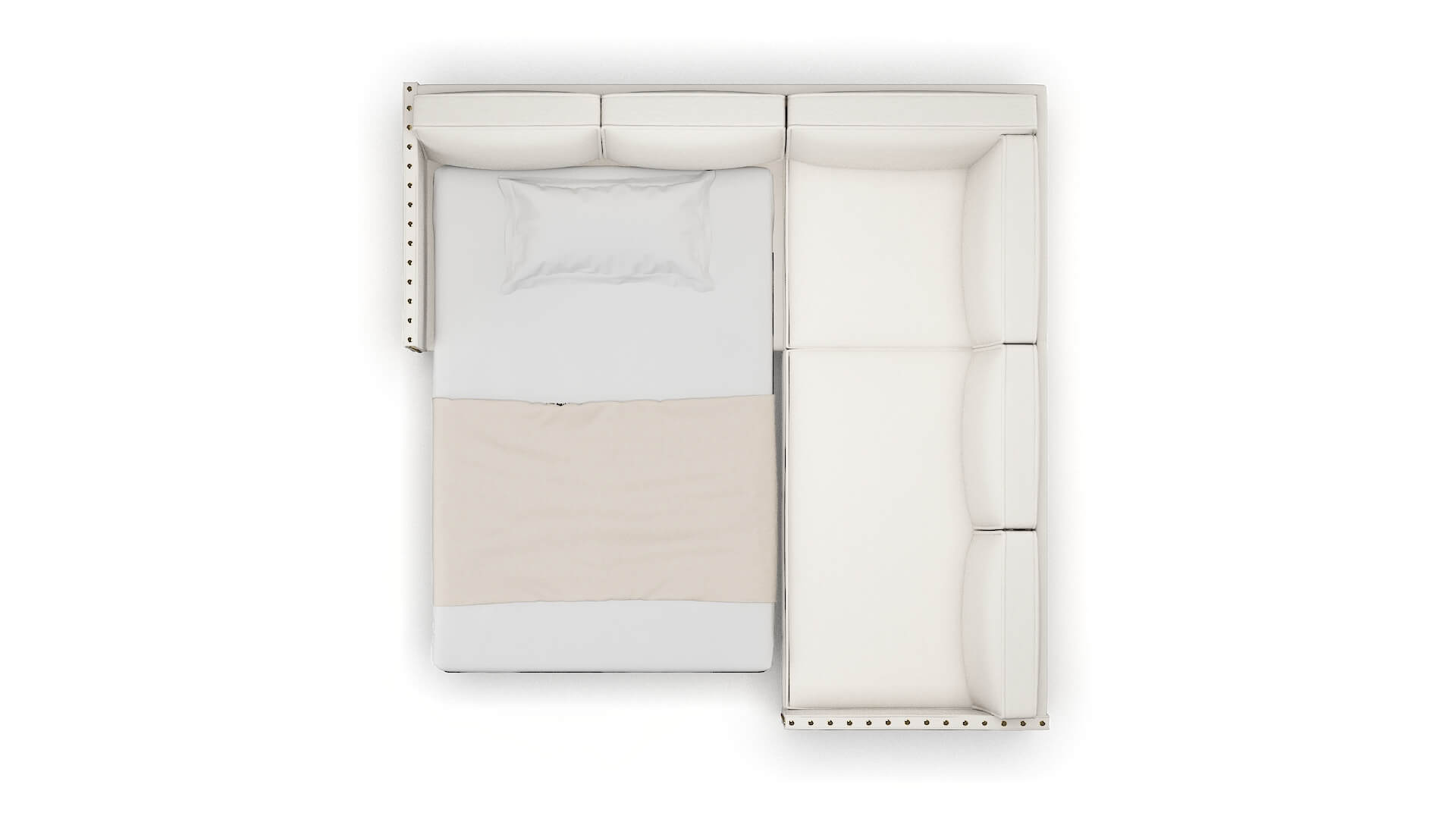 Florence Redondo Pearl Sectional Sleeper Espresso legs 3