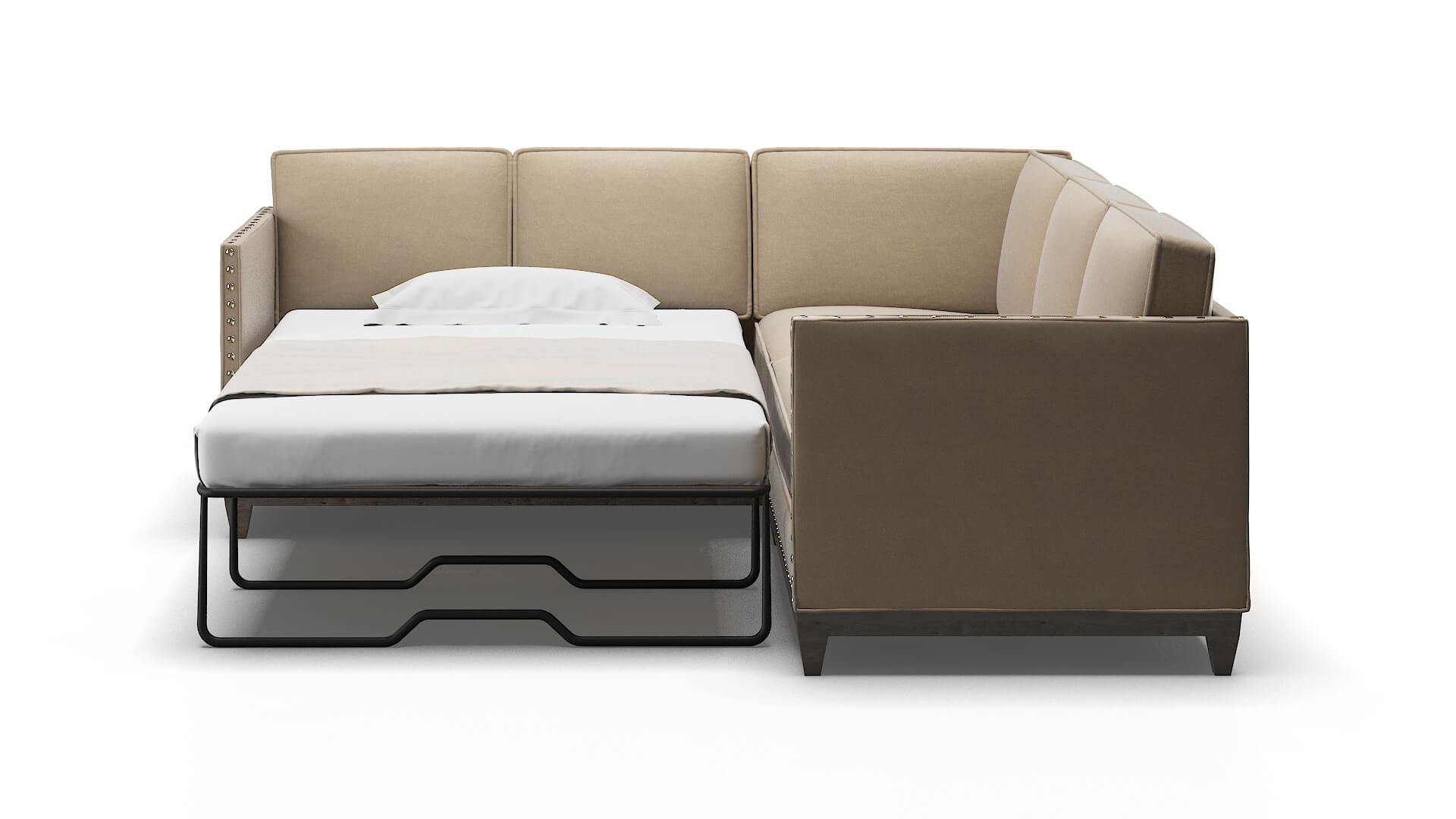 Florence Rocket Cappuccino Sectional Sleeper Espresso legs 1