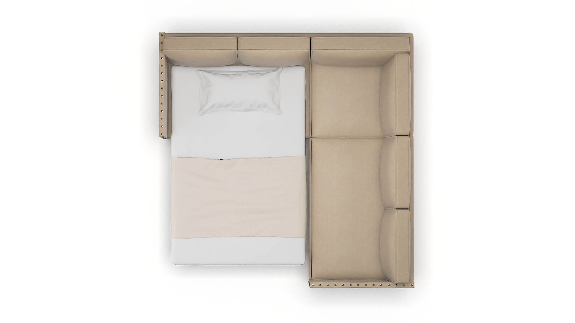 Florence Rocket Cappuccino Sectional Sleeper Espresso legs 3