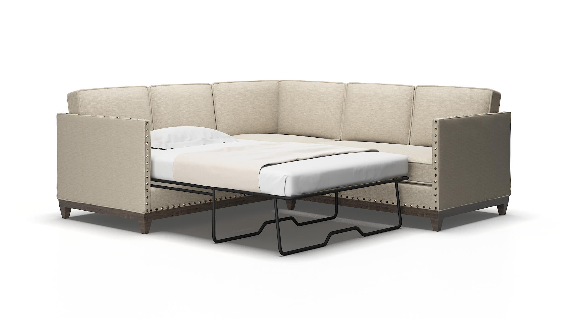 Florence Rocket dove Sectional sleeper Espresso Legs  2