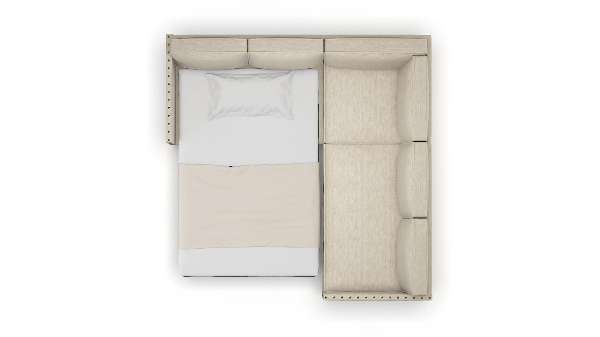 Florence Rocket Dove Sectional Sleeper Espresso legs 3