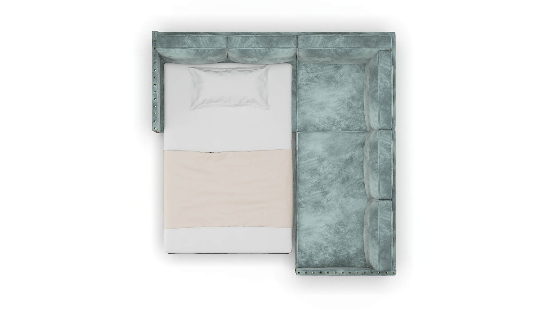 Florence Royale Cloud Sectional Sleeper Espresso legs 3