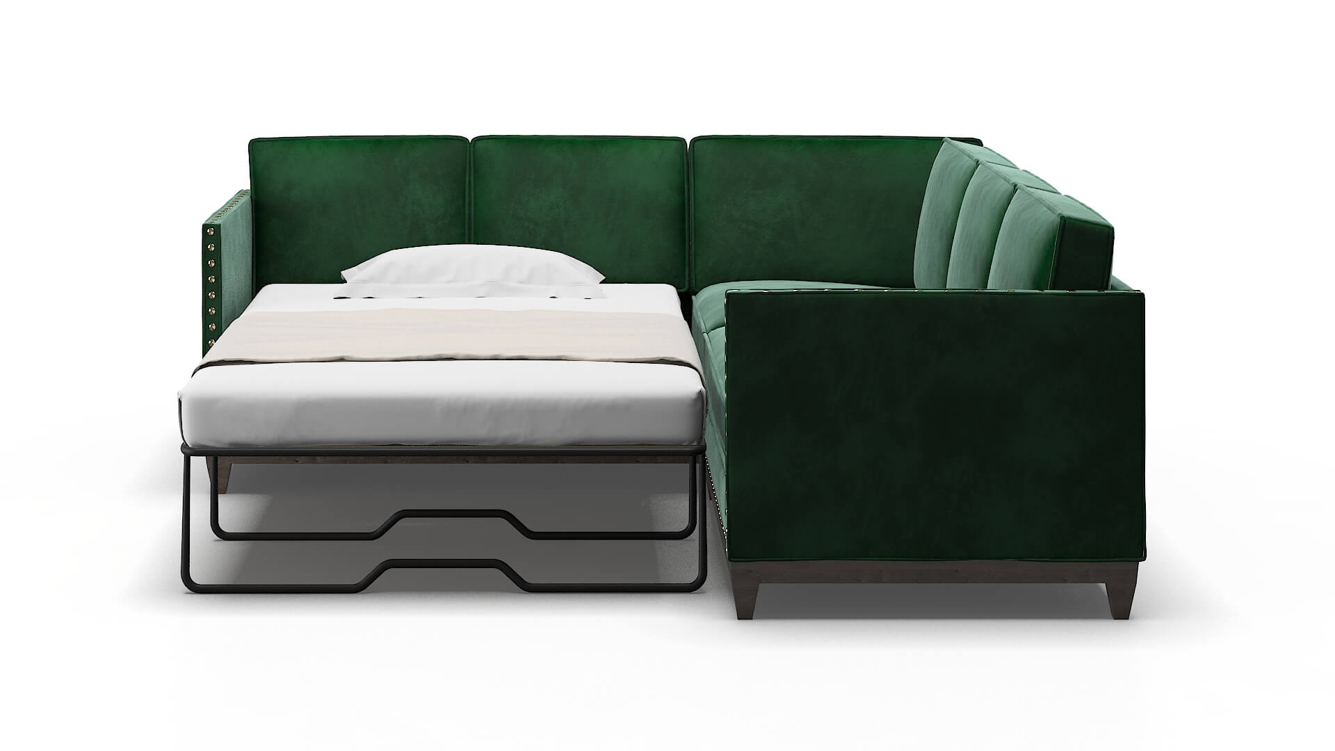 Florence Royale Evergreen Sectional Sleeper Espresso legs 1