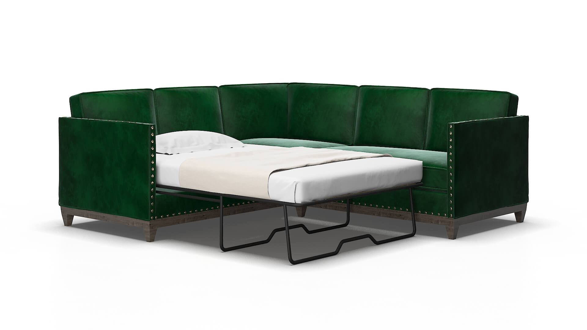 Florence Royale evergreen Sectional sleeper Espresso Legs  2