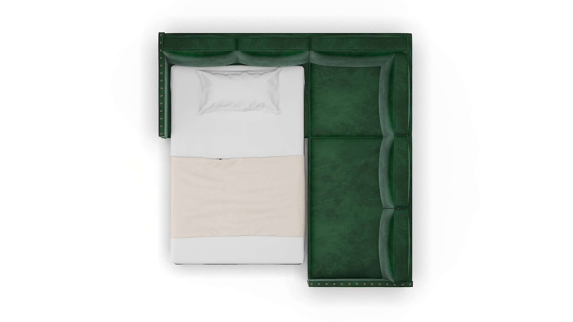 Florence Royale Evergreen Sectional Sleeper Espresso legs 3