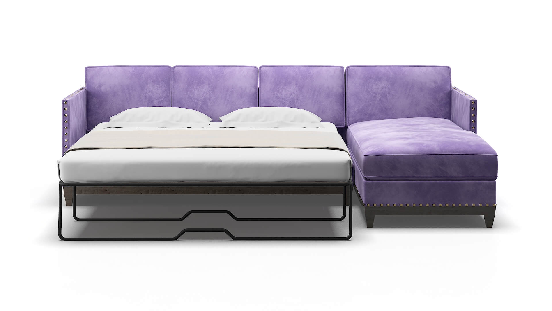 Florence Royale Lavender Panel Sleeper Espresso legs 1