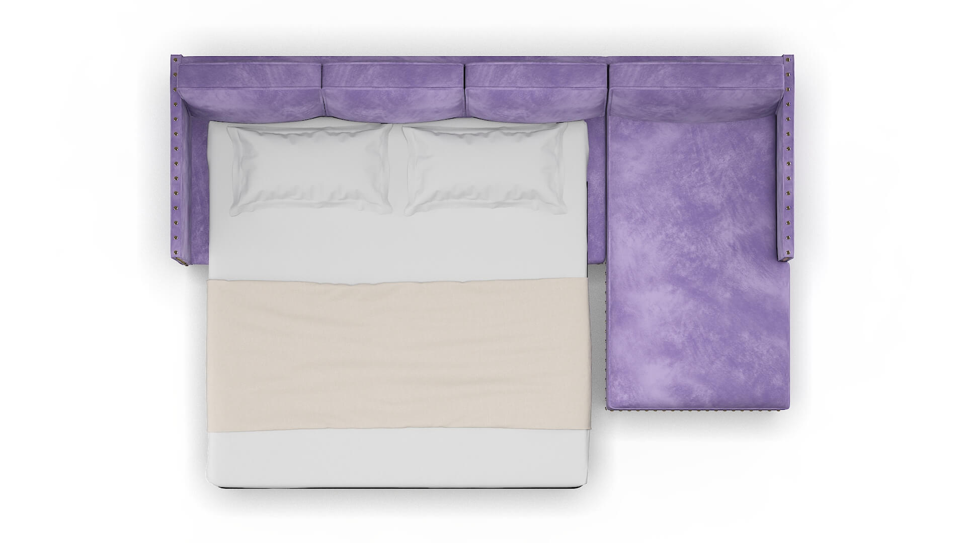 Florence Royale Lavender Panel Sleeper Espresso legs 3