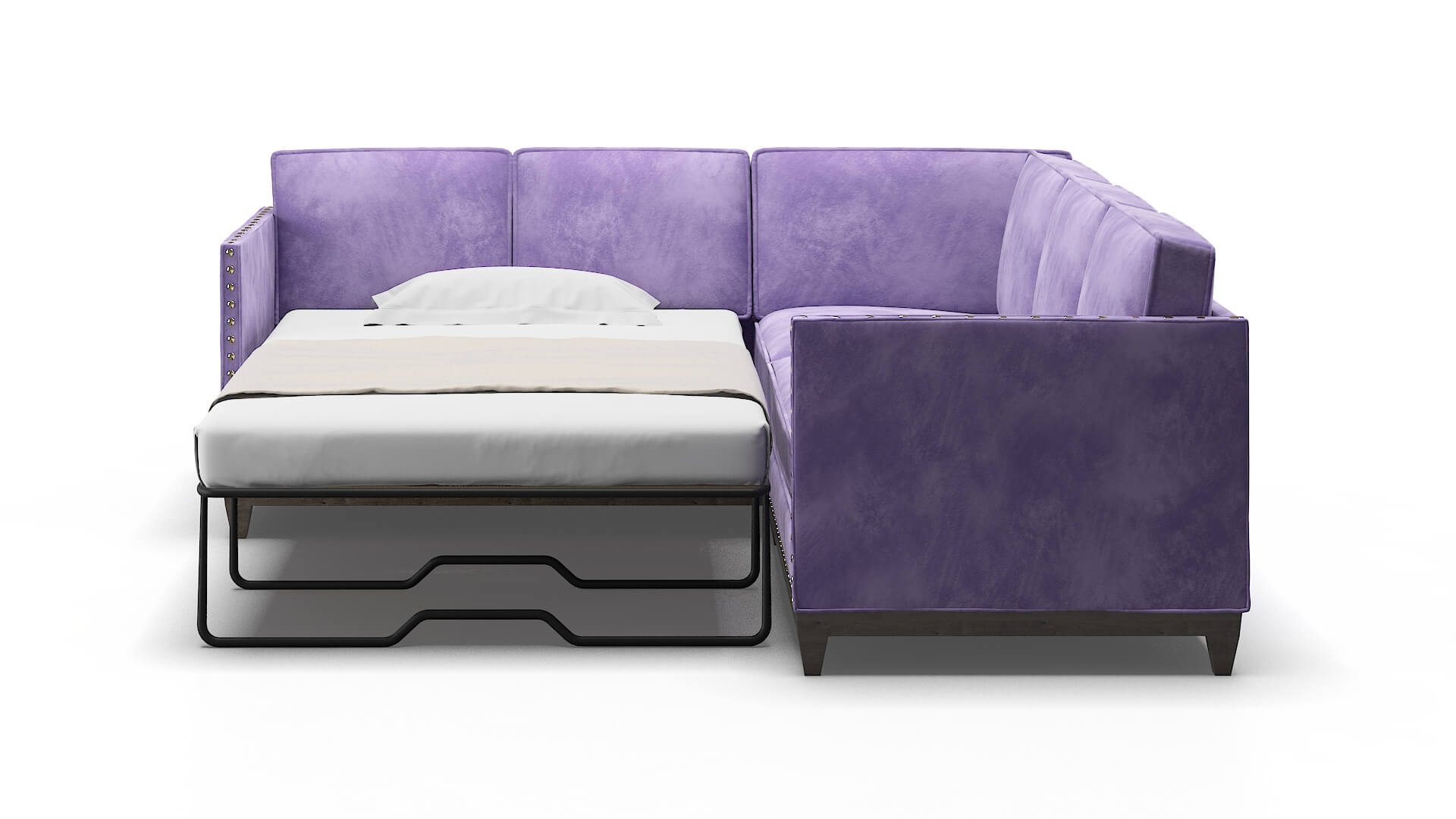 Florence Royale Lavender Sectional Sleeper Espresso legs 1