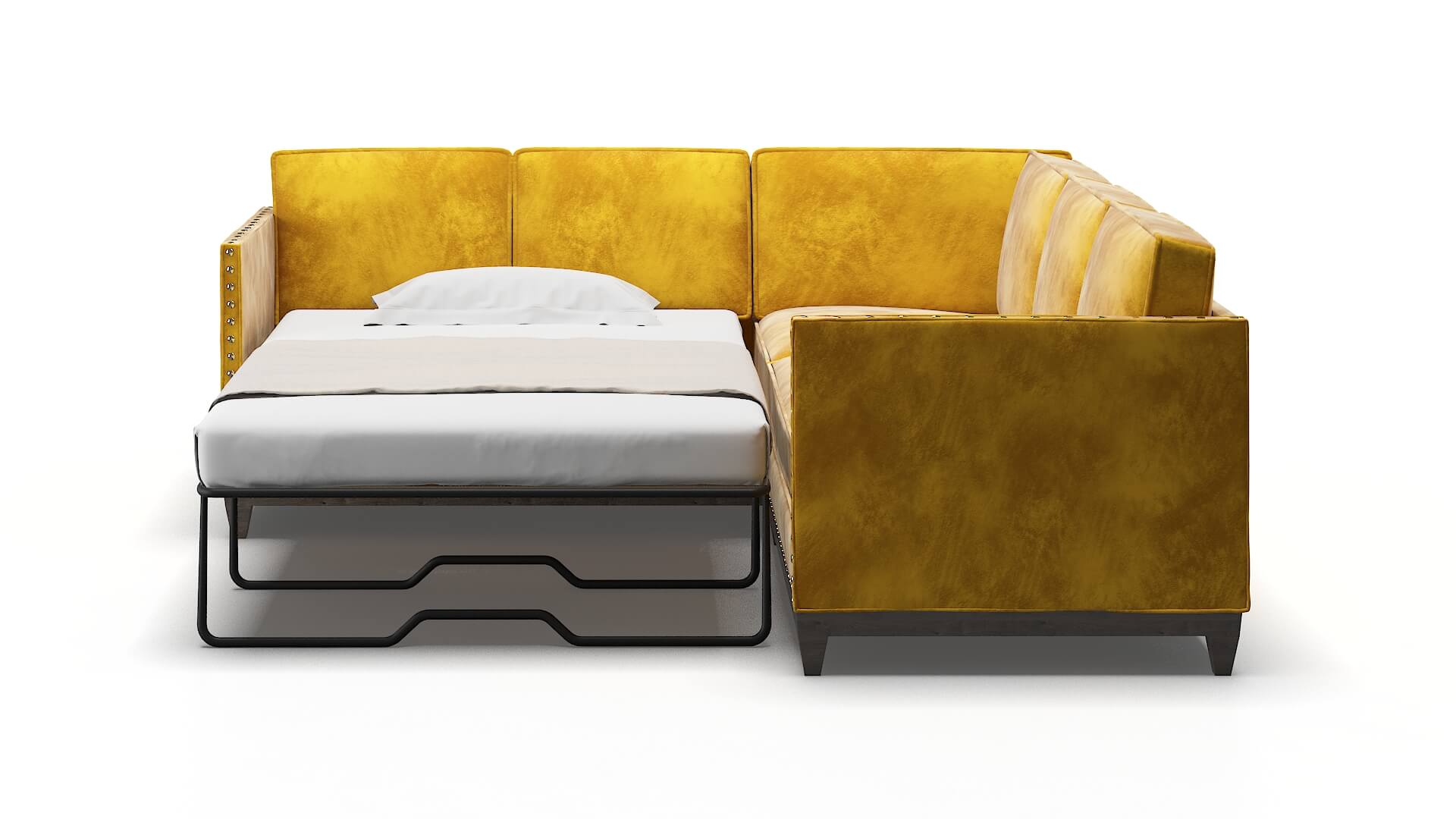 Florence Royale Marigold Sectional Sleeper Espresso legs 1