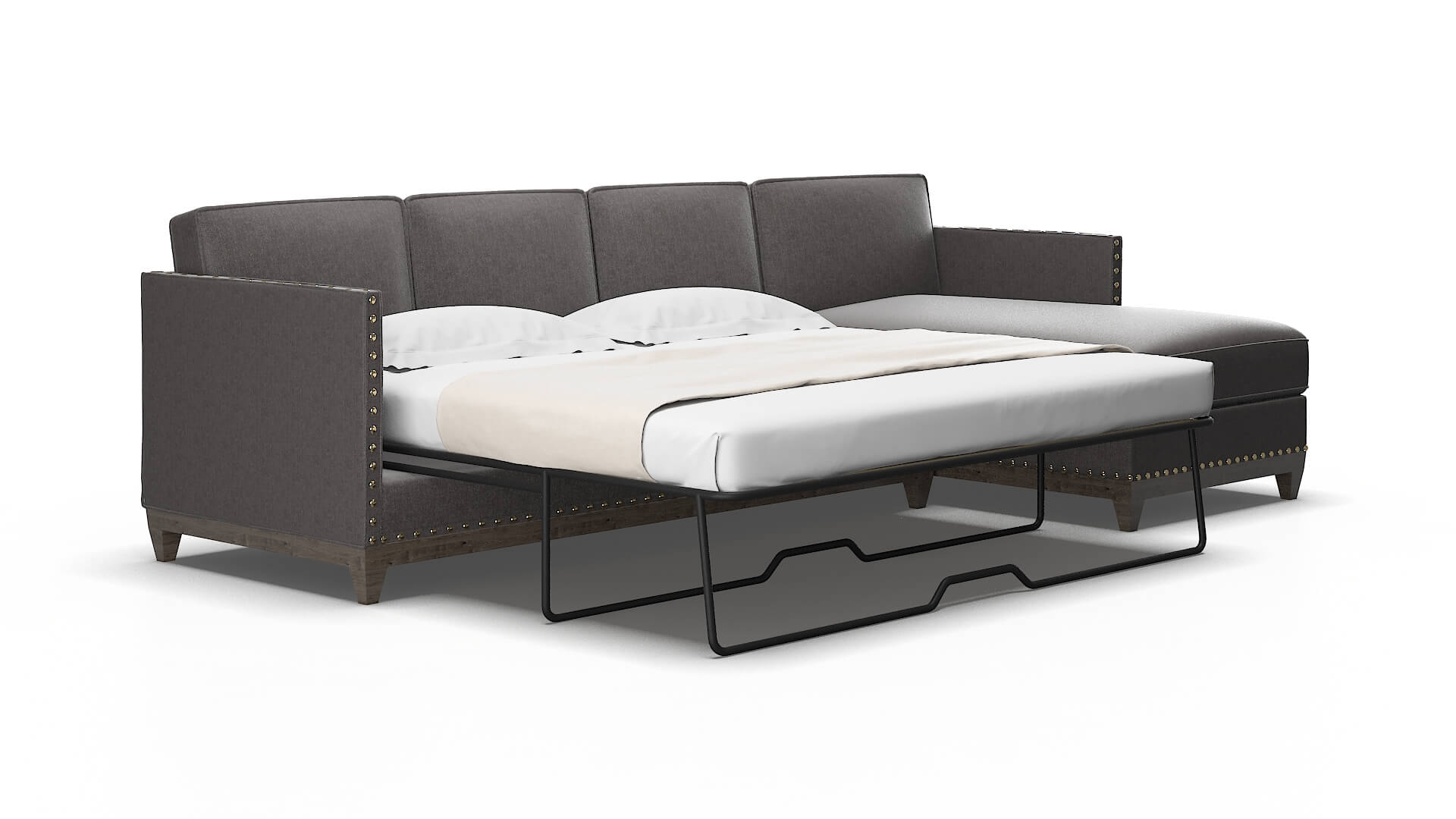 Florence Sasha grey Panel sleeper Espresso Legs  2