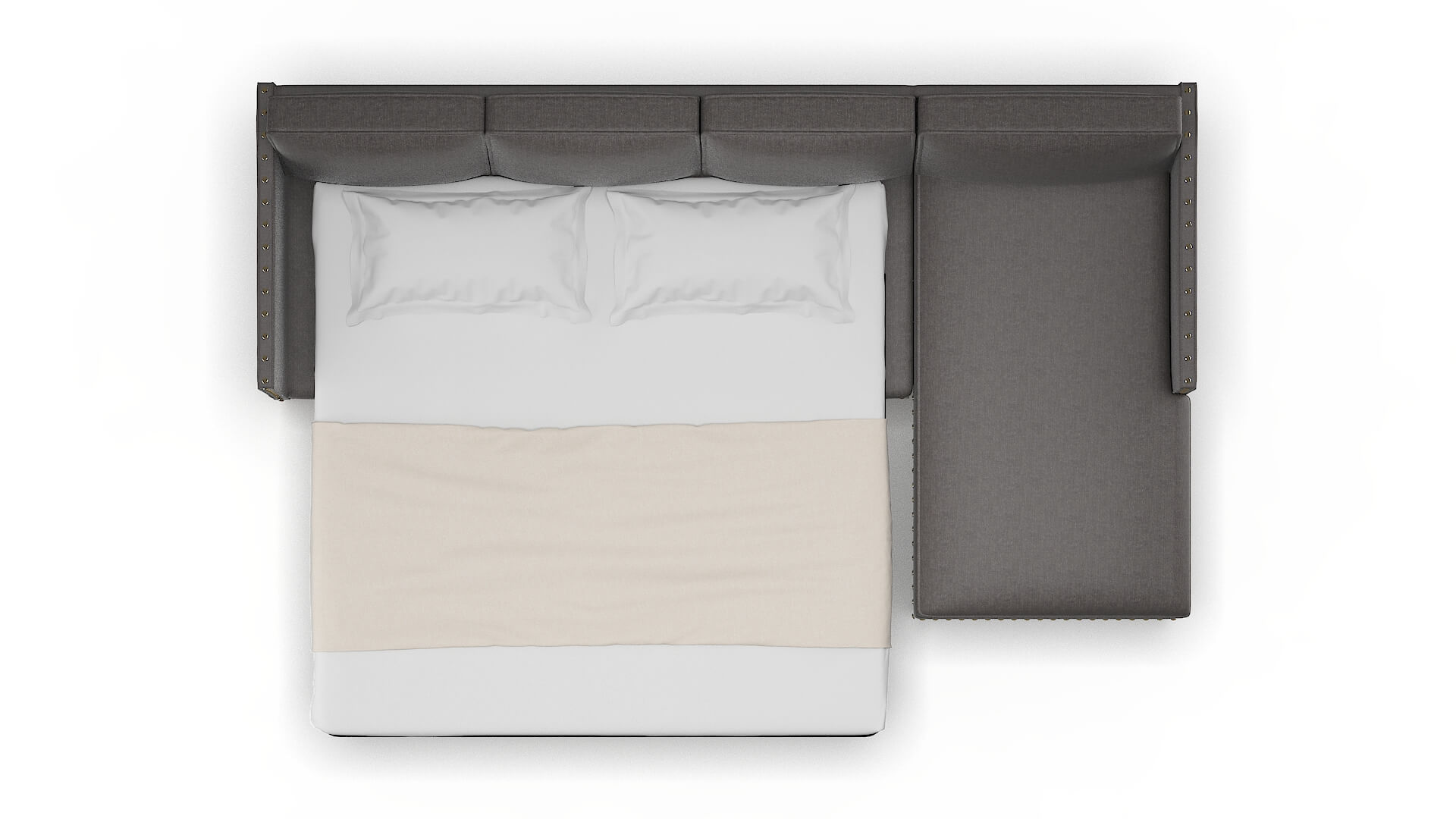 Florence Sasha Grey Panel Sleeper Espresso legs 3