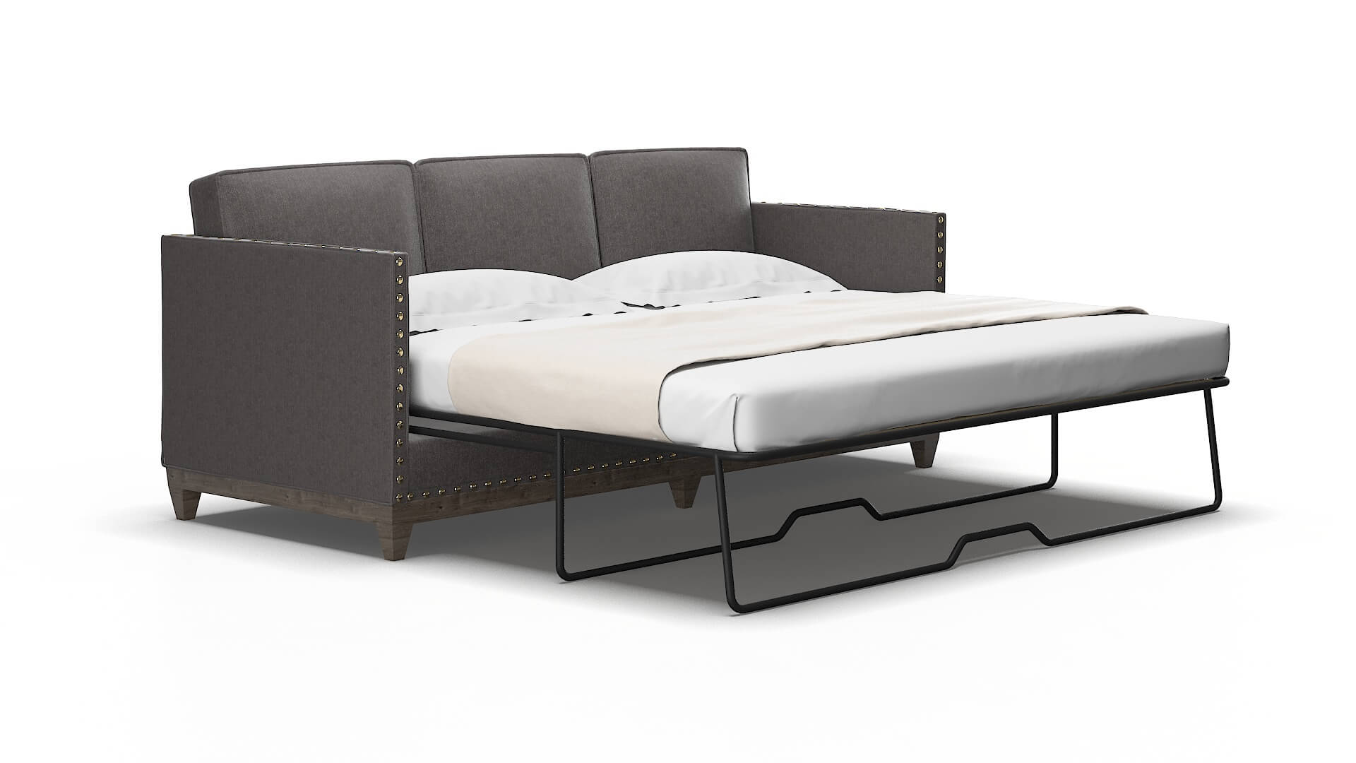 Florence Sasha grey Sofa sleeper Espresso Legs  2