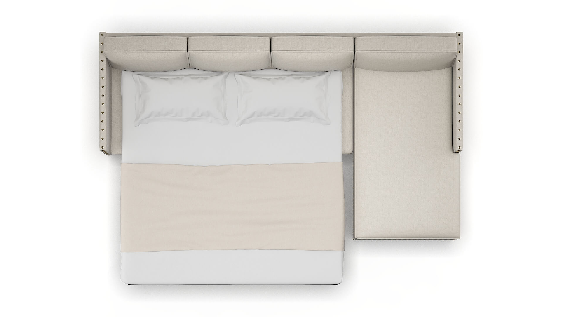 Florence Sasha Linen Panel Sleeper Espresso legs 3